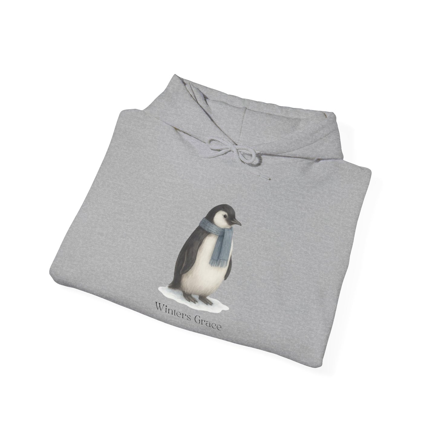 Winter's Grace Penguin Hoodie w/ heart sleeve accent