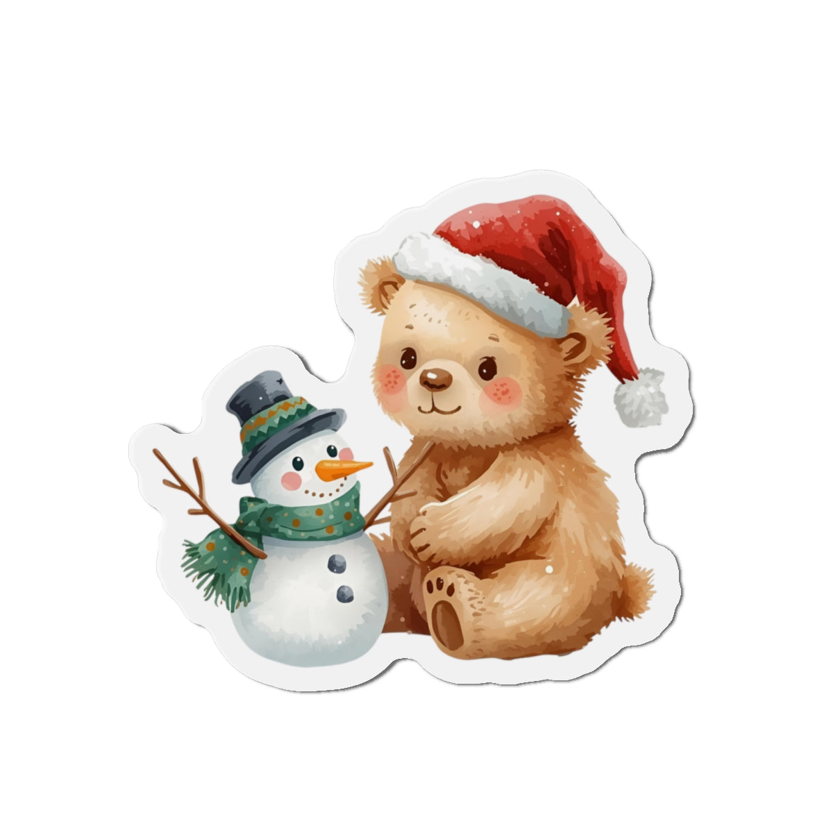 Christmas Bear & Snowman Magnet