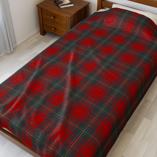 Red Plaid Velveteen Plush Blanket