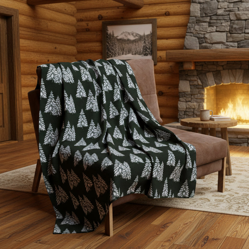 Winter Pines Arctic Fleece Blanket