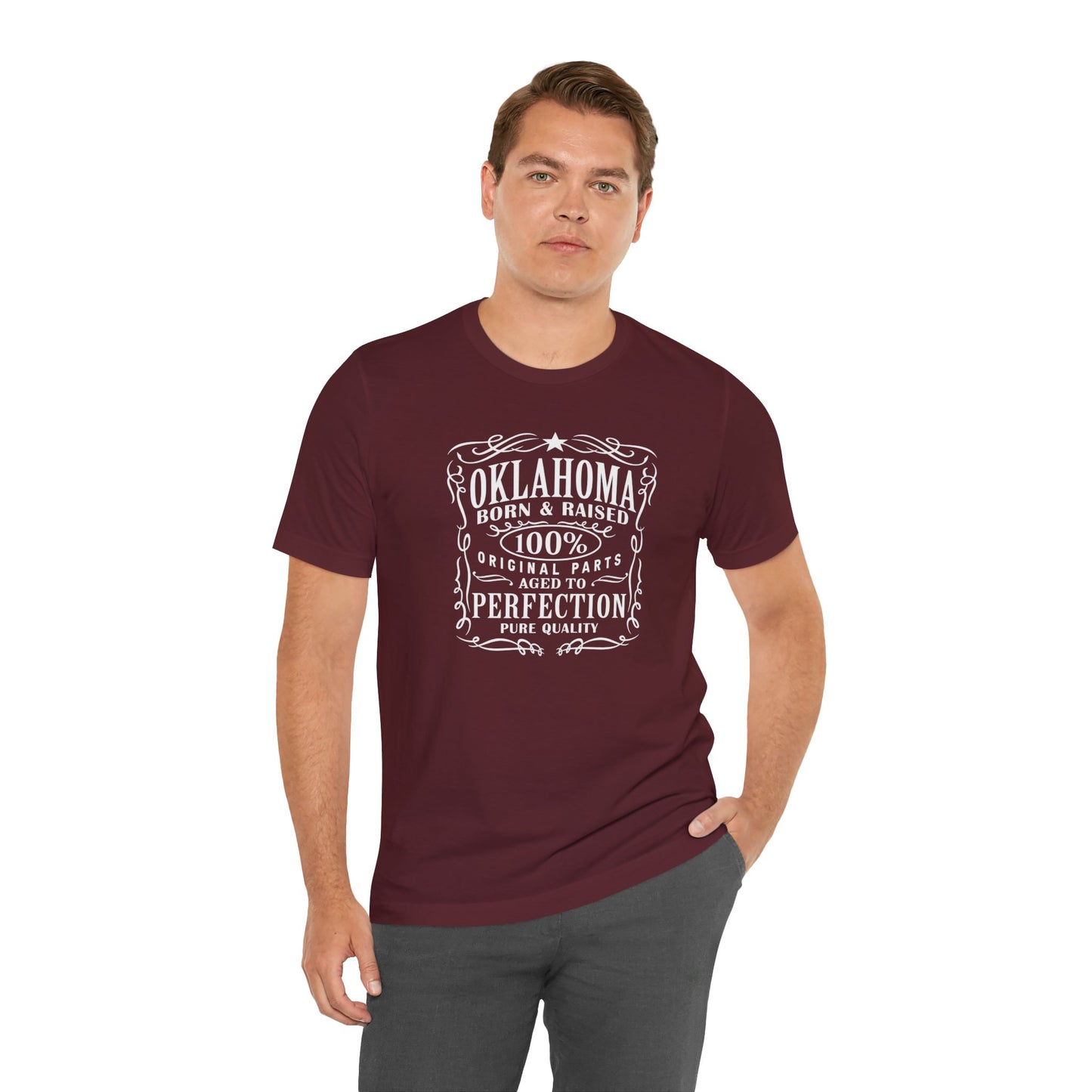 Oklahoma Born & Raised Tee — 100% Original, Aged to Perfection