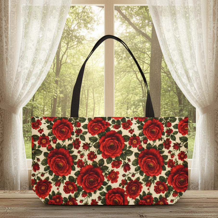 Riverfront Roses Floral Weekender Tote Bag