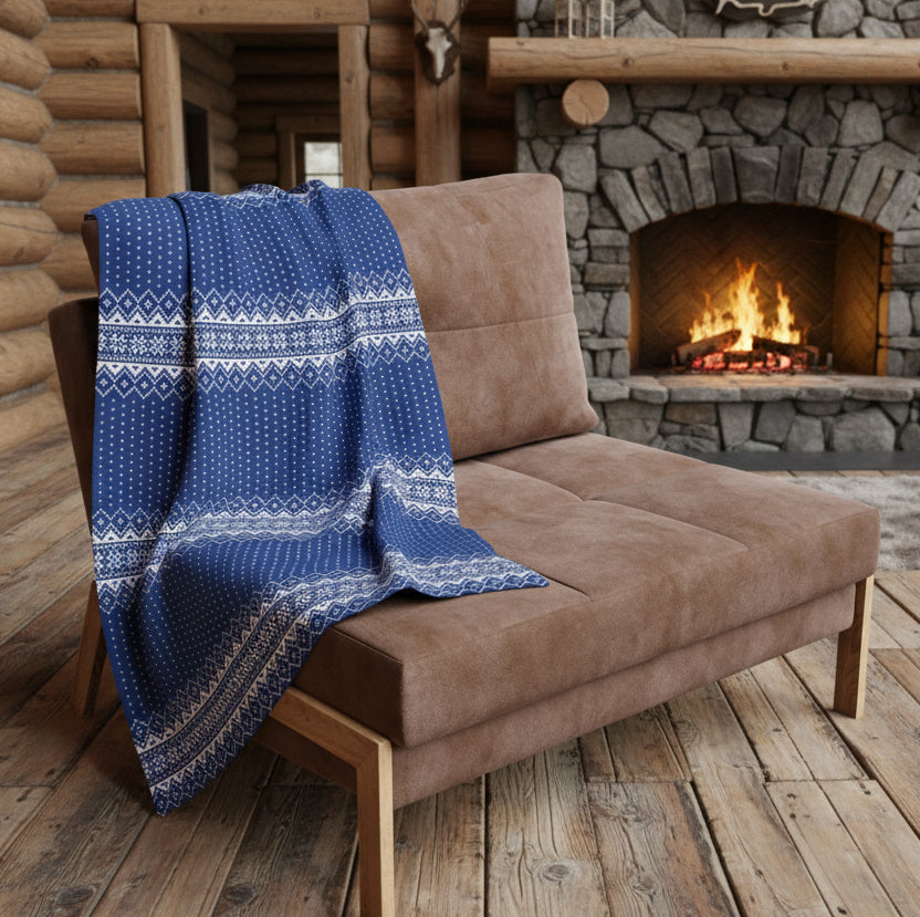 Blue Snowflake Arctic Fleece Blanket