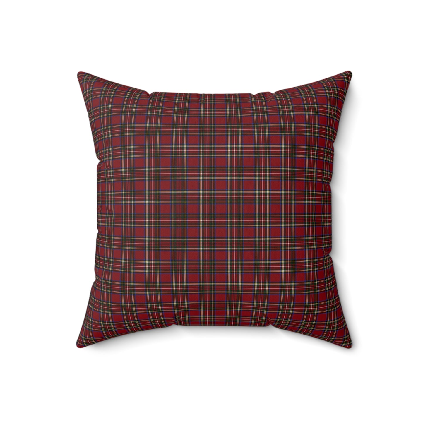 Christmas Eve Plaid Faux Suede Square Pillow