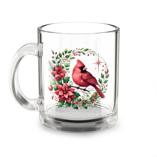 Christmas Cardinal Holiday Glass Mug