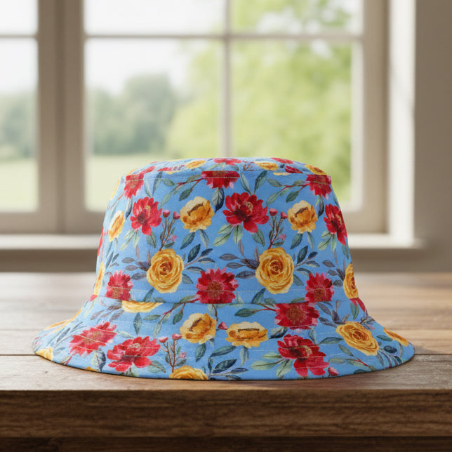 Floral Blue Bucket Hat
