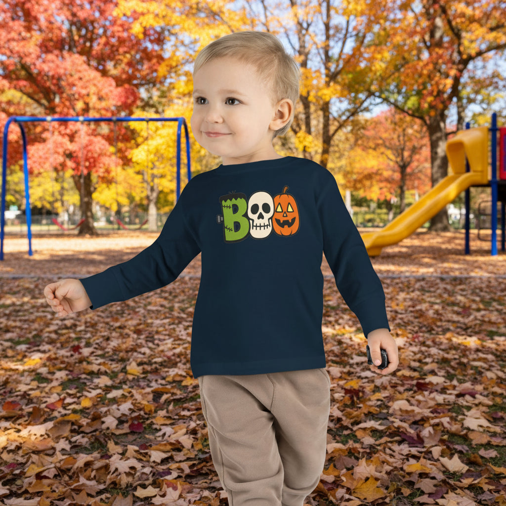 Boo Halloween Toddler Long Sleeve Tee