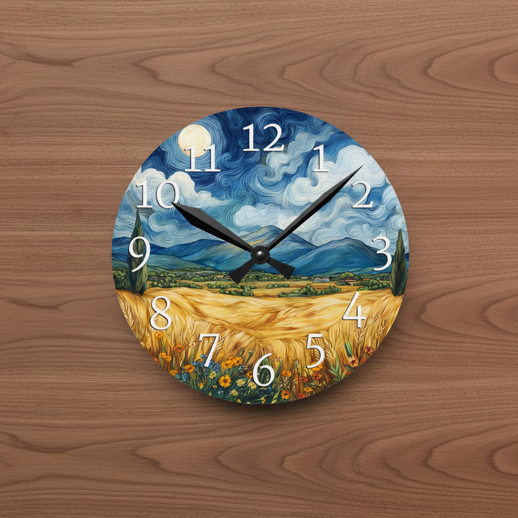 Van Gogh Style Acrylic Wall Clock