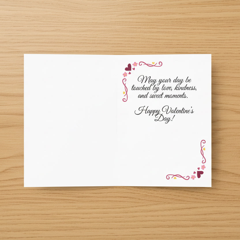 Valentine's Day Heart Greeting Card - Pack of 1 or 10
