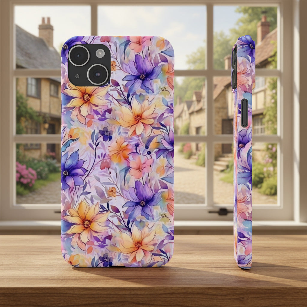 Floral Watercolor Slim Phone Case