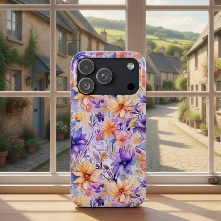 Floral Watercolor Slim Phone Case