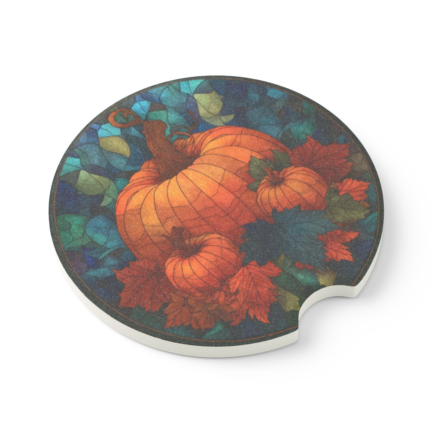 Autumn Pumpkin Soapstone Car Coaster