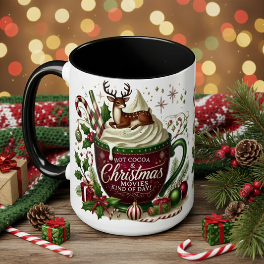 Hot Cocoa & Christmas Movies Reindeer Mug
