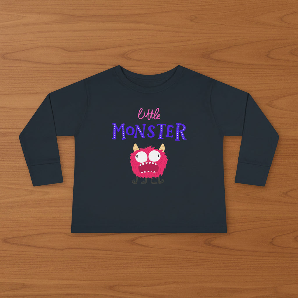 Little Pink Monster Toddler Long Sleeve Tee