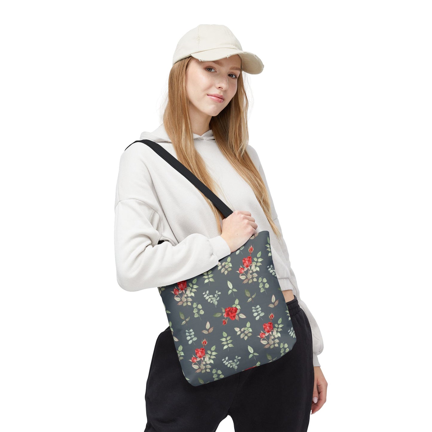 Floral Rose Pattern Tote Bag