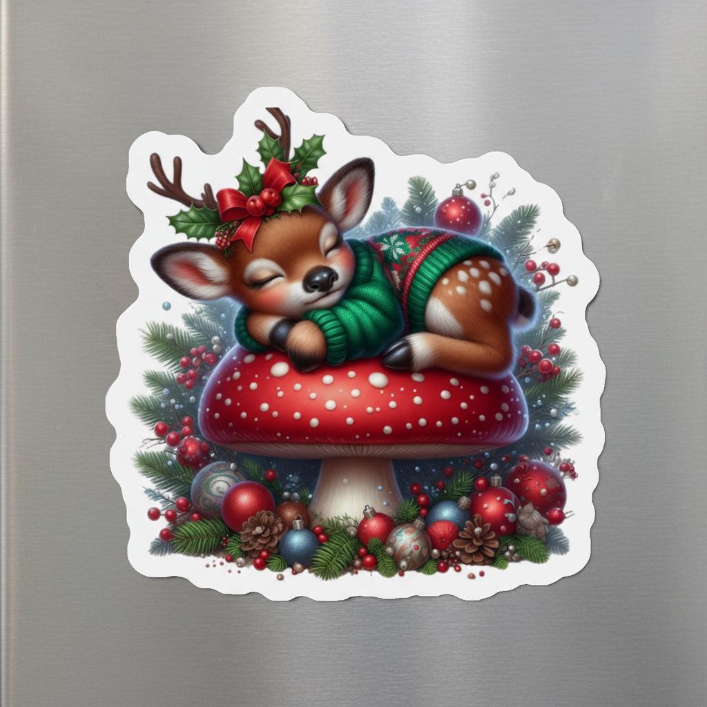 Sleeping Reindeer Fridge Magnet