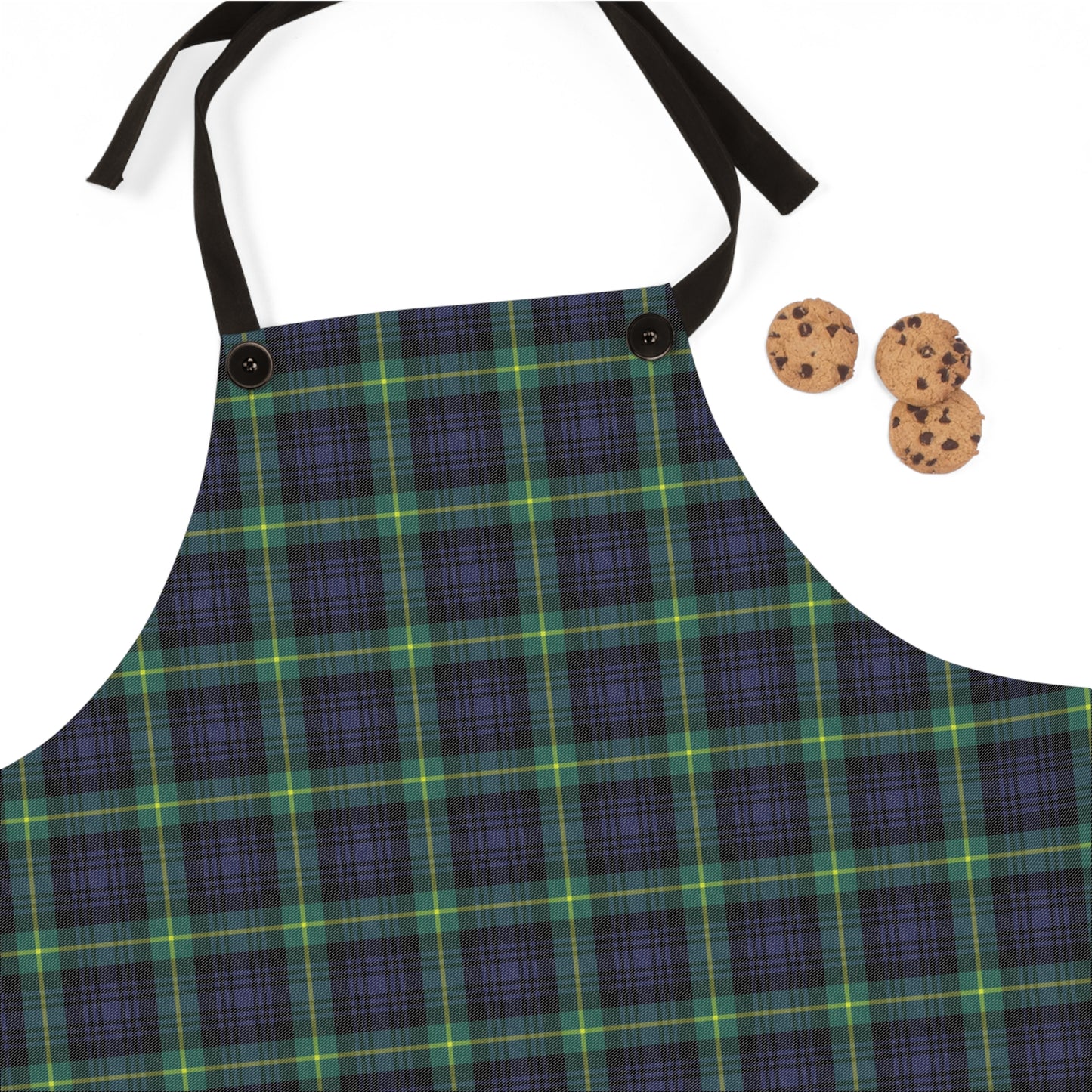 Green & Navy Tartan Plaid Apron