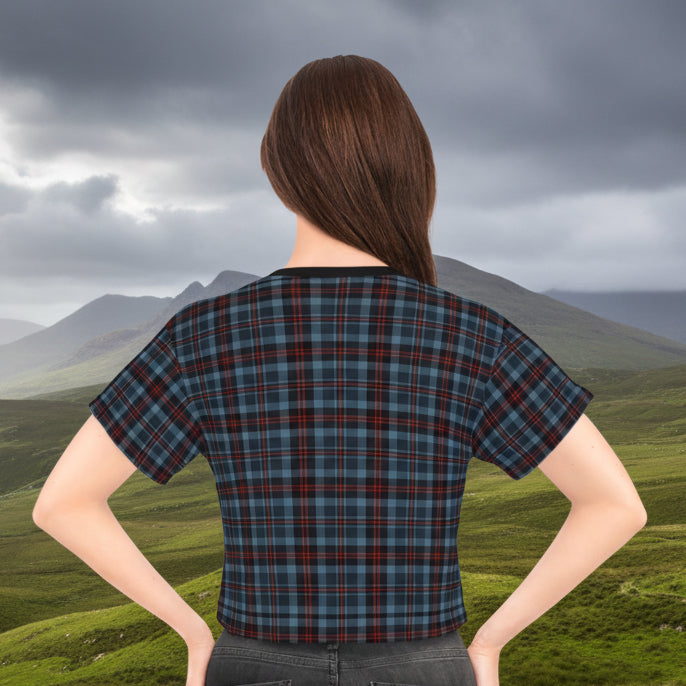 Highland Hearth Blue Plaid Crop Top