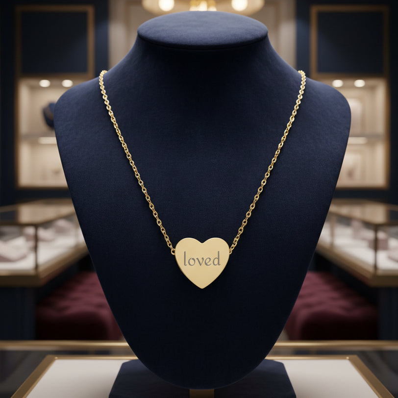 'Loved' Heart Necklace
