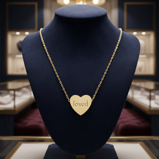'Loved' Heart Necklace