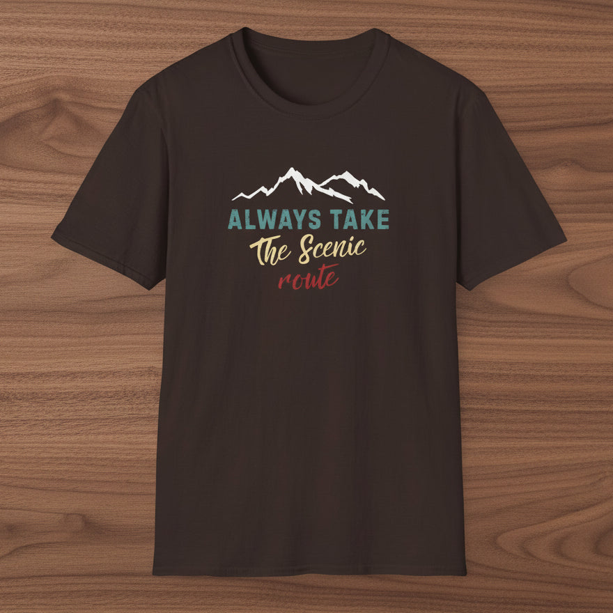Always Take The Scenic Route Mountain Travel Tee