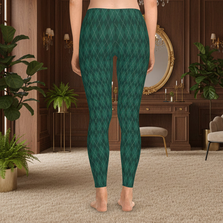 Green Argyle Leggings