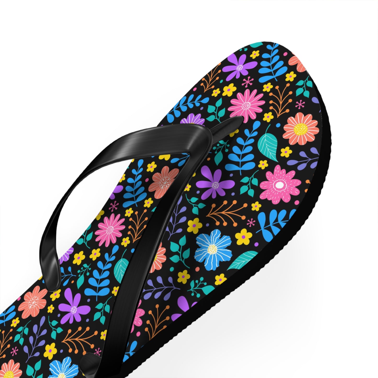 Floral Pattern Flip Flops — Bright Spring Garden Beach Sandals