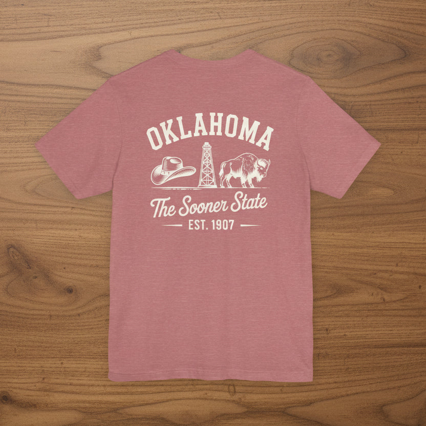 Oklahoma 'The Sooner State' Front & Back Graphic Tee