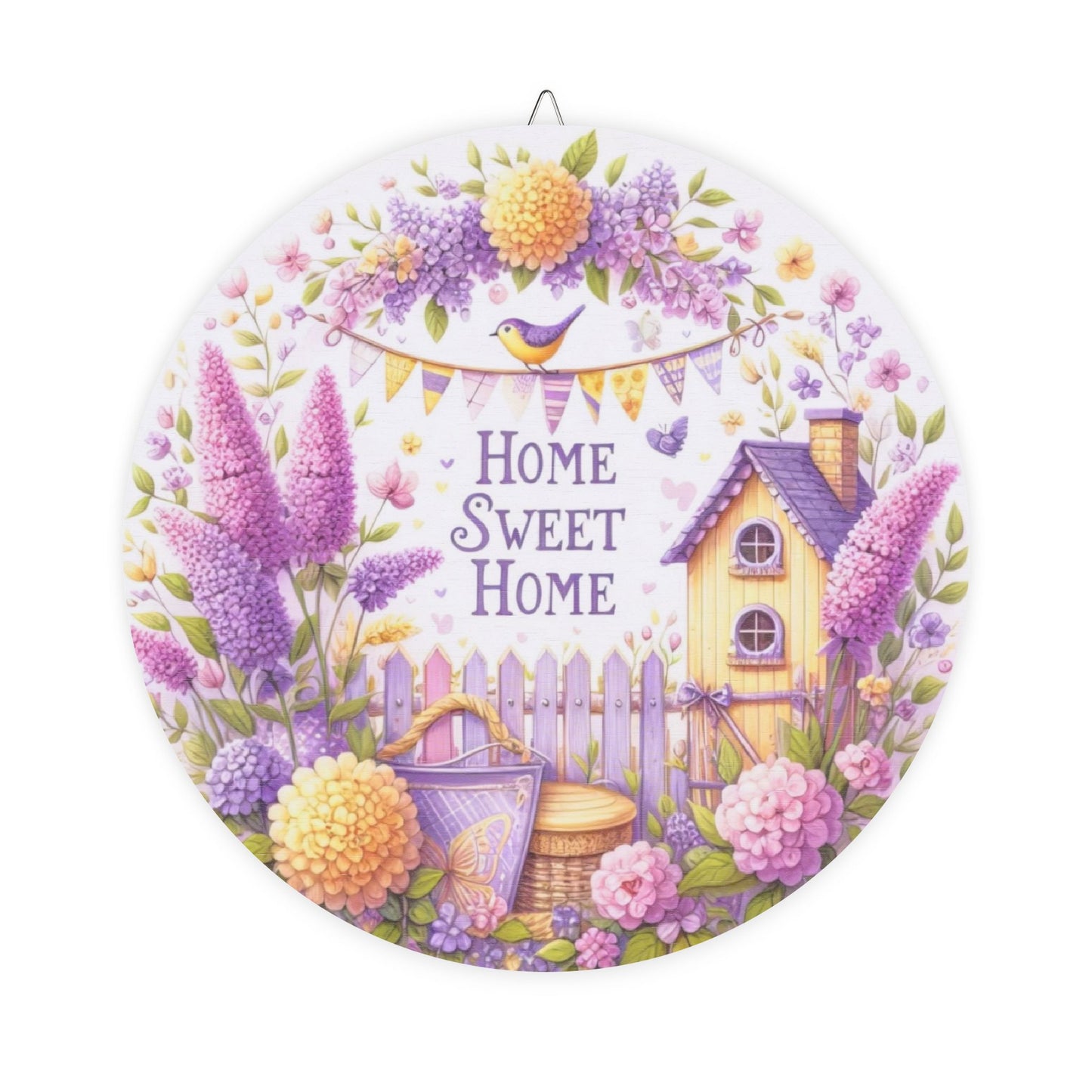 Home Sweet Home Round Wood Sign