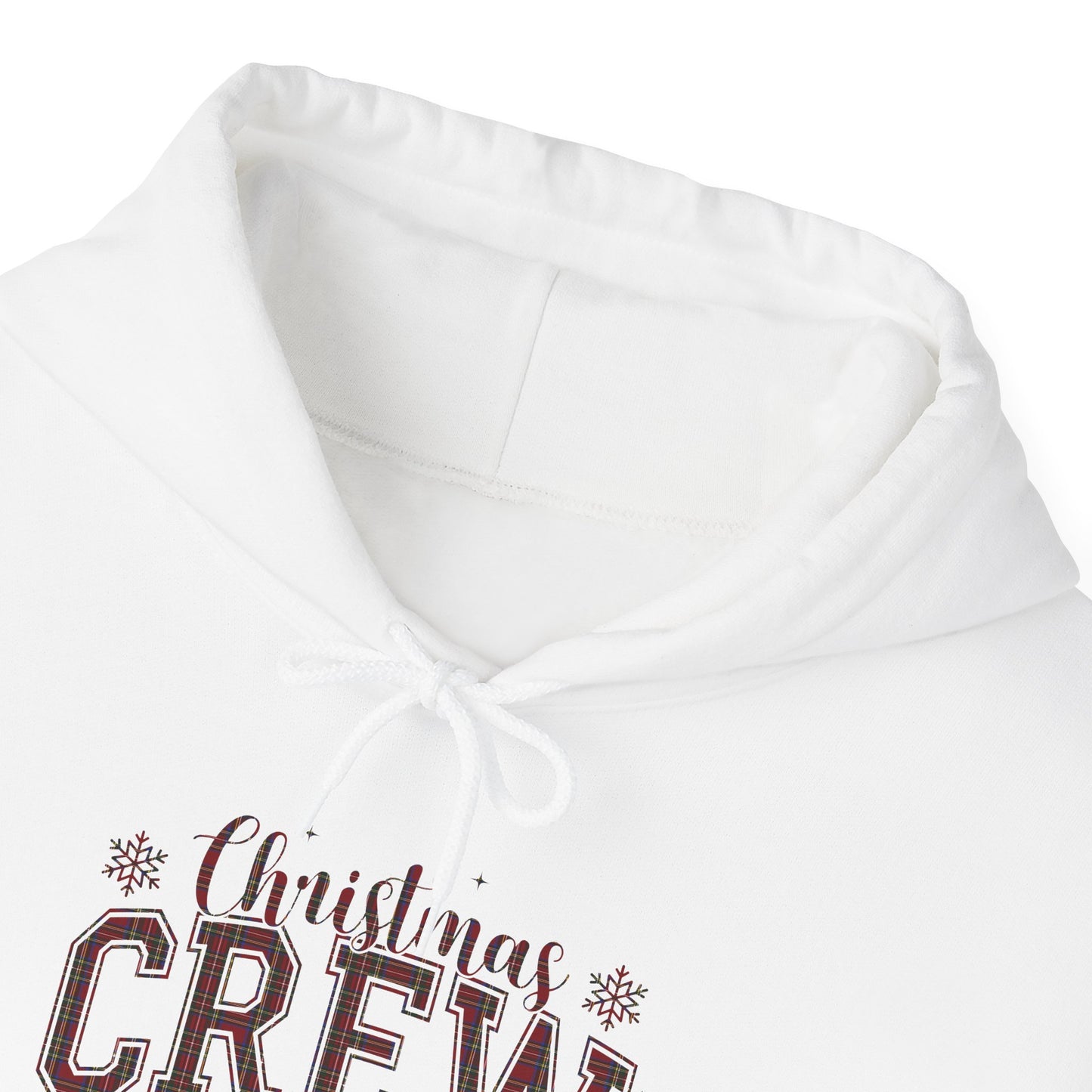 Christmas Crew Plaid Graphic Hoodie (with Snowflake Accent)