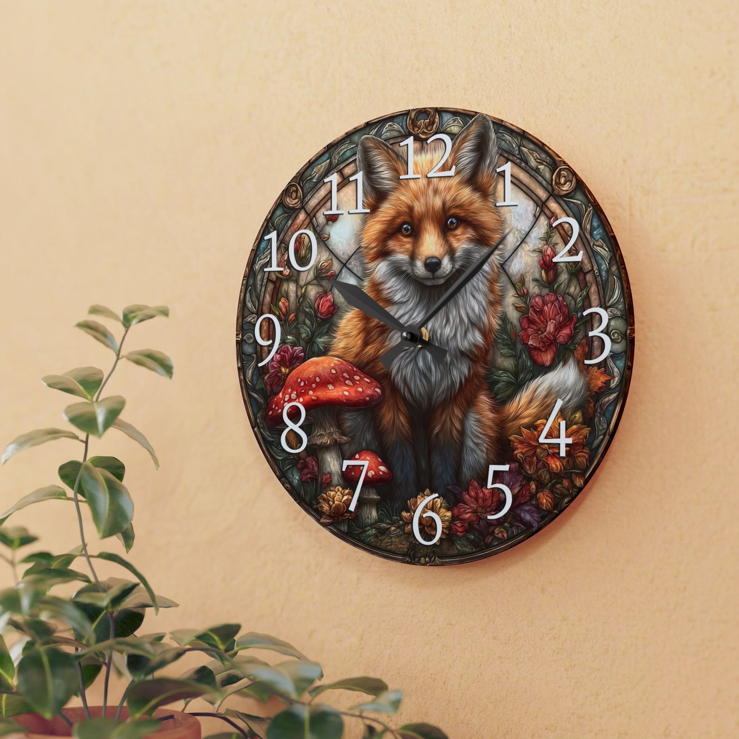 Autumn Fox Wall Clock