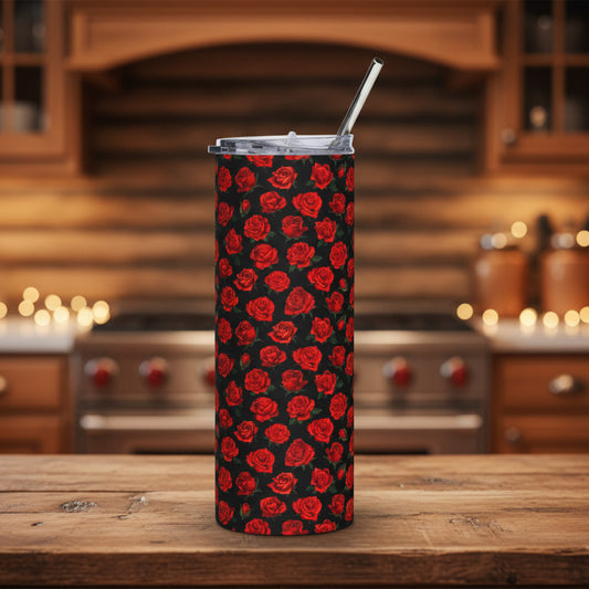 Red Rose 20oz Stainless Steel Tumbler