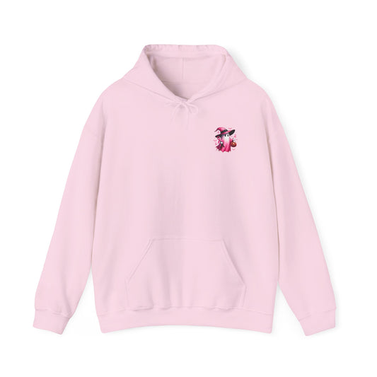 In October We Wear Pink - Cute Ghost - Front & Back Design • Breast Cancer Awareness Hoodie