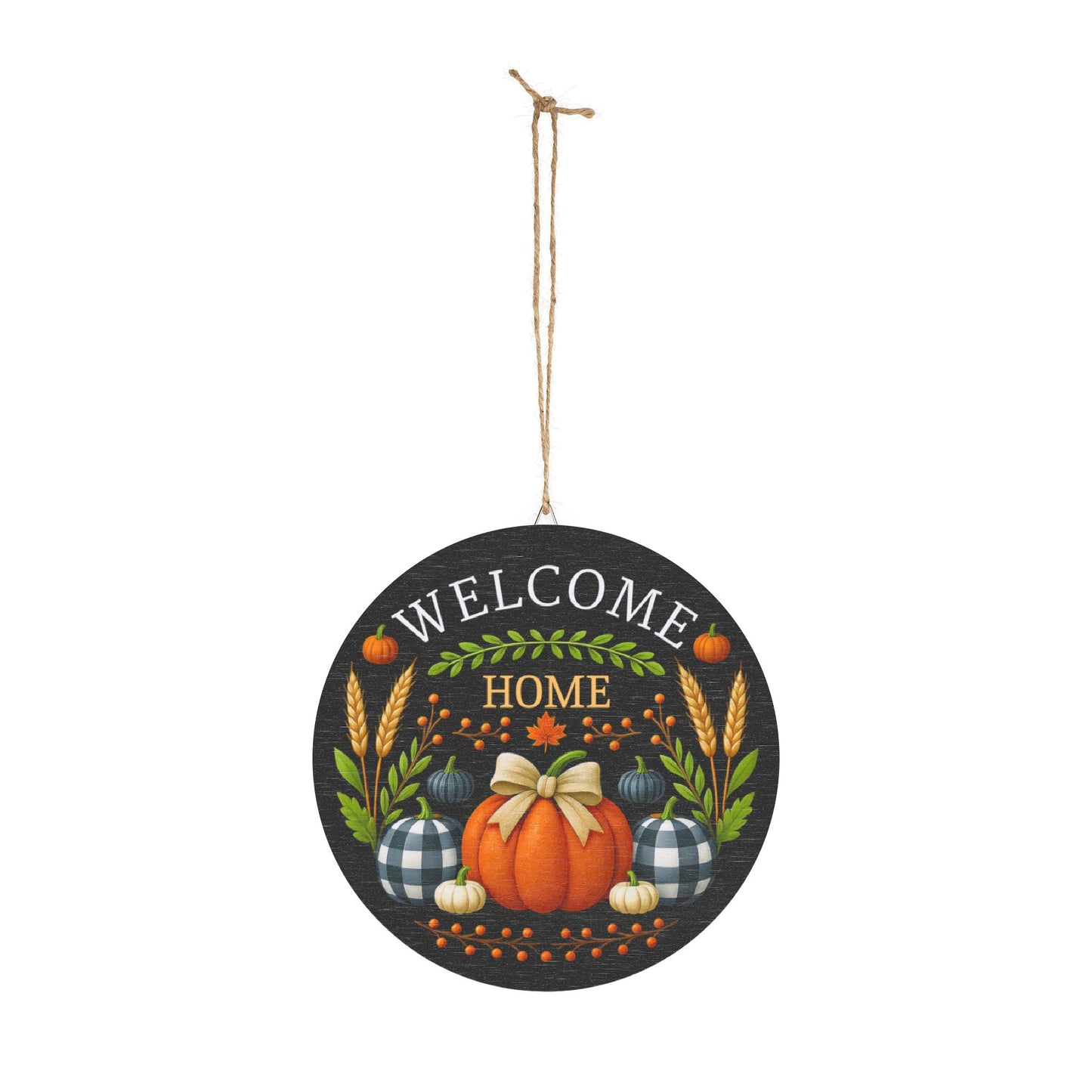 Welcome Home Pumpkin Wood Sign