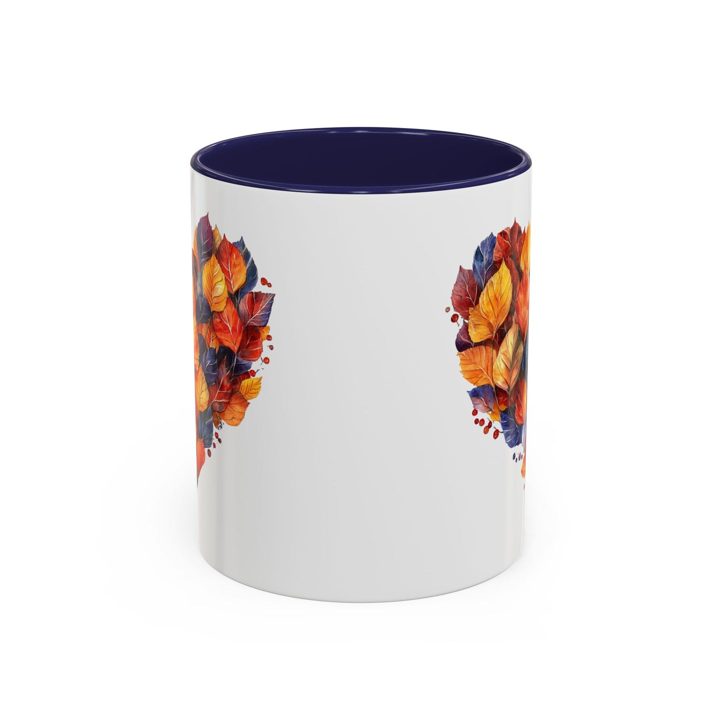 Autumn Leaf Heart Accent Coffee Mug | 11oz or 15oz