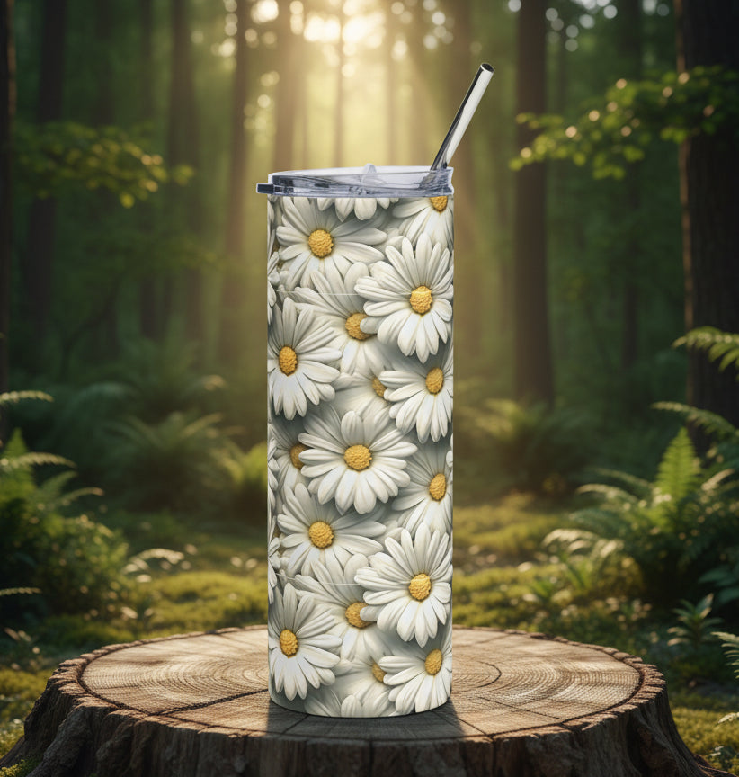 Daisy Floral 20oz Stainless Tumbler