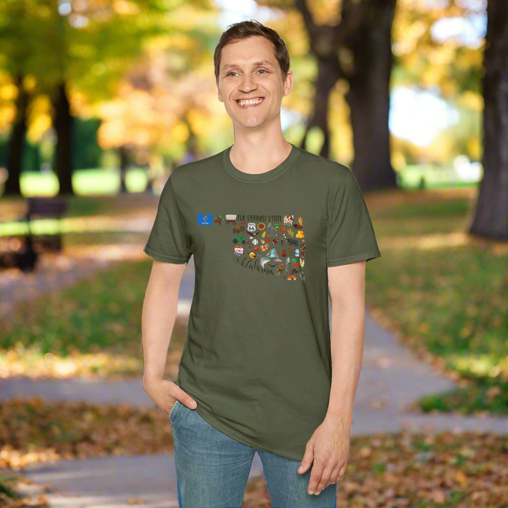 Oklahoma Adventure Map T-Shirt