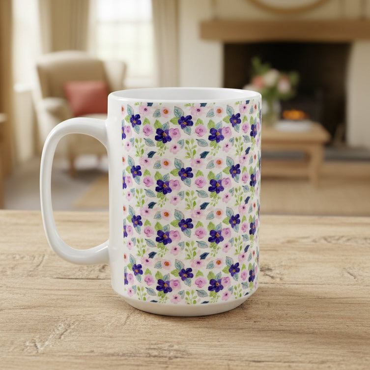 Spring Violets Ceramic Mug (11oz, 15oz)