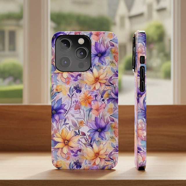 Floral Watercolor Slim Phone Case
