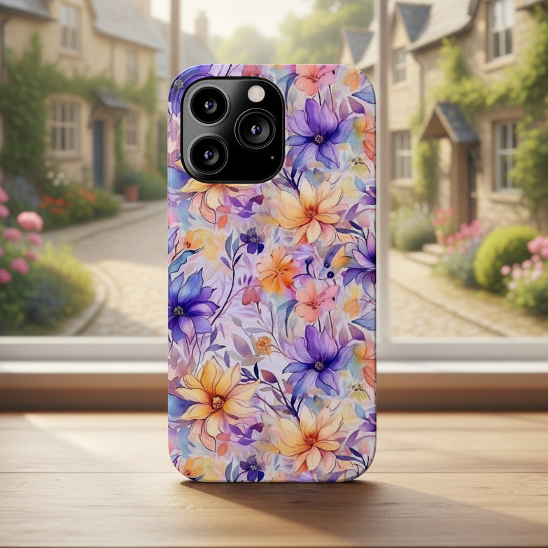 Floral Watercolor Slim Phone Case