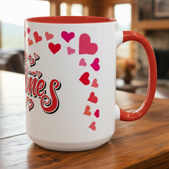 Happy Valentine's Day 15oz Red Accent Mug
