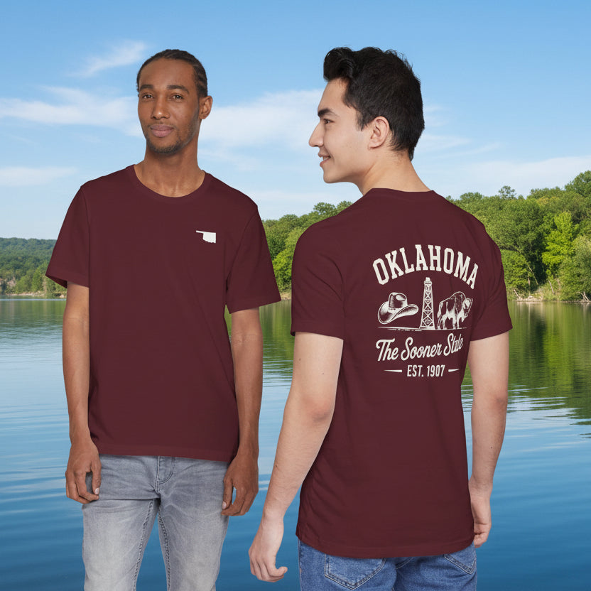 Oklahoma 'The Sooner State' Front & Back Graphic Tee