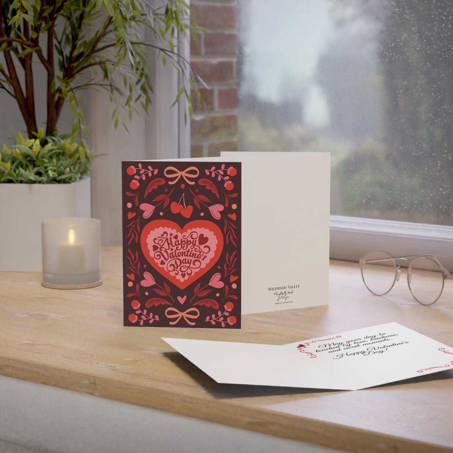 Valentine's Day Heart Greeting Card - Pack of 1 or 10