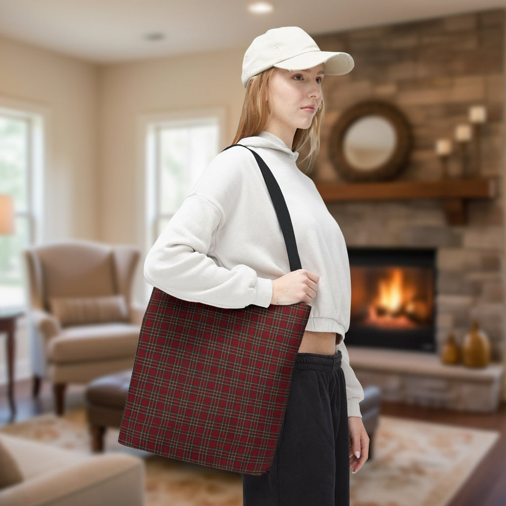 Christmas Eve Plaid Tote Bag