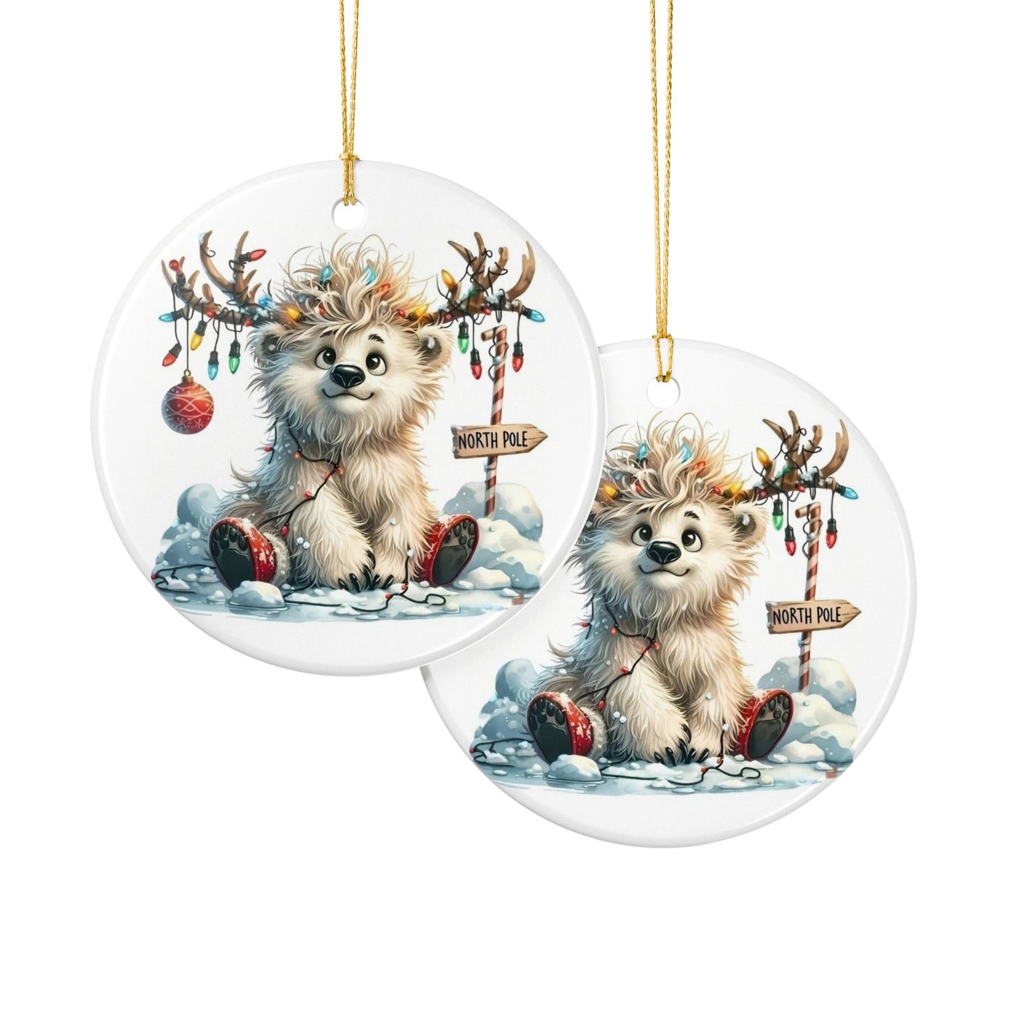 Blizzard the Reindeer Ceramic Christmas Ornament
