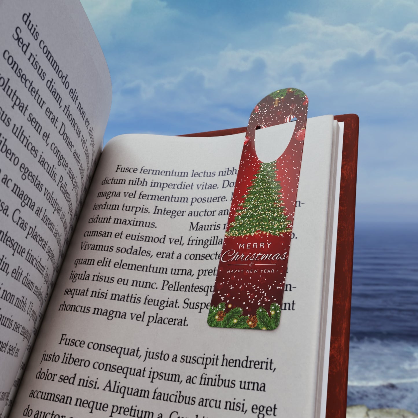 Merry Christmas Metal Bookmark