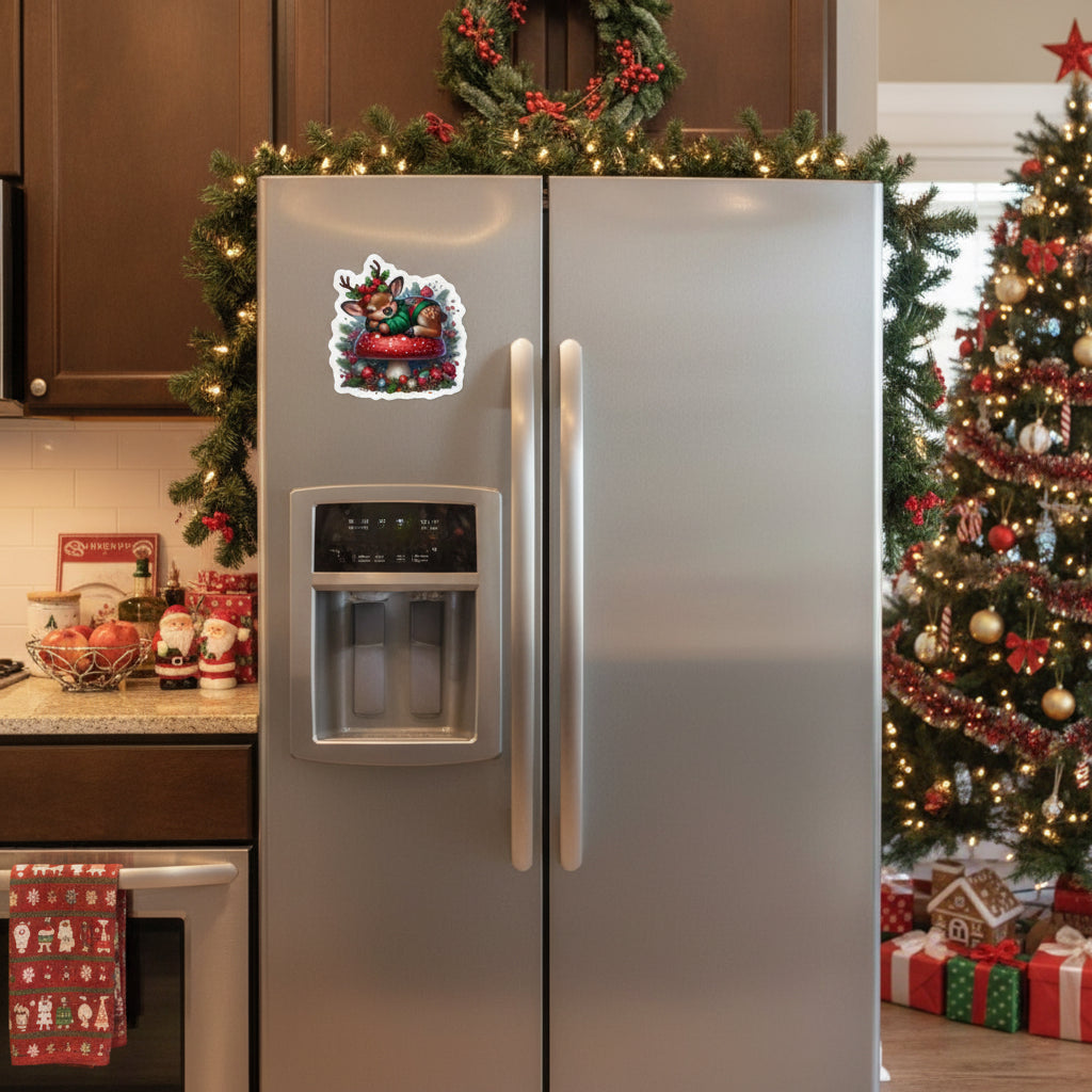 Sleeping Reindeer Fridge Magnet