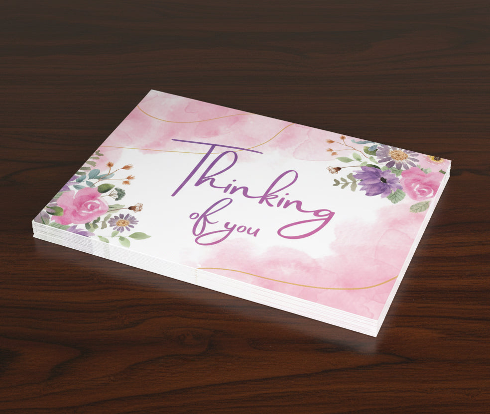 Thinking of You Floral Greeting Cards — Pack of  1 or 10