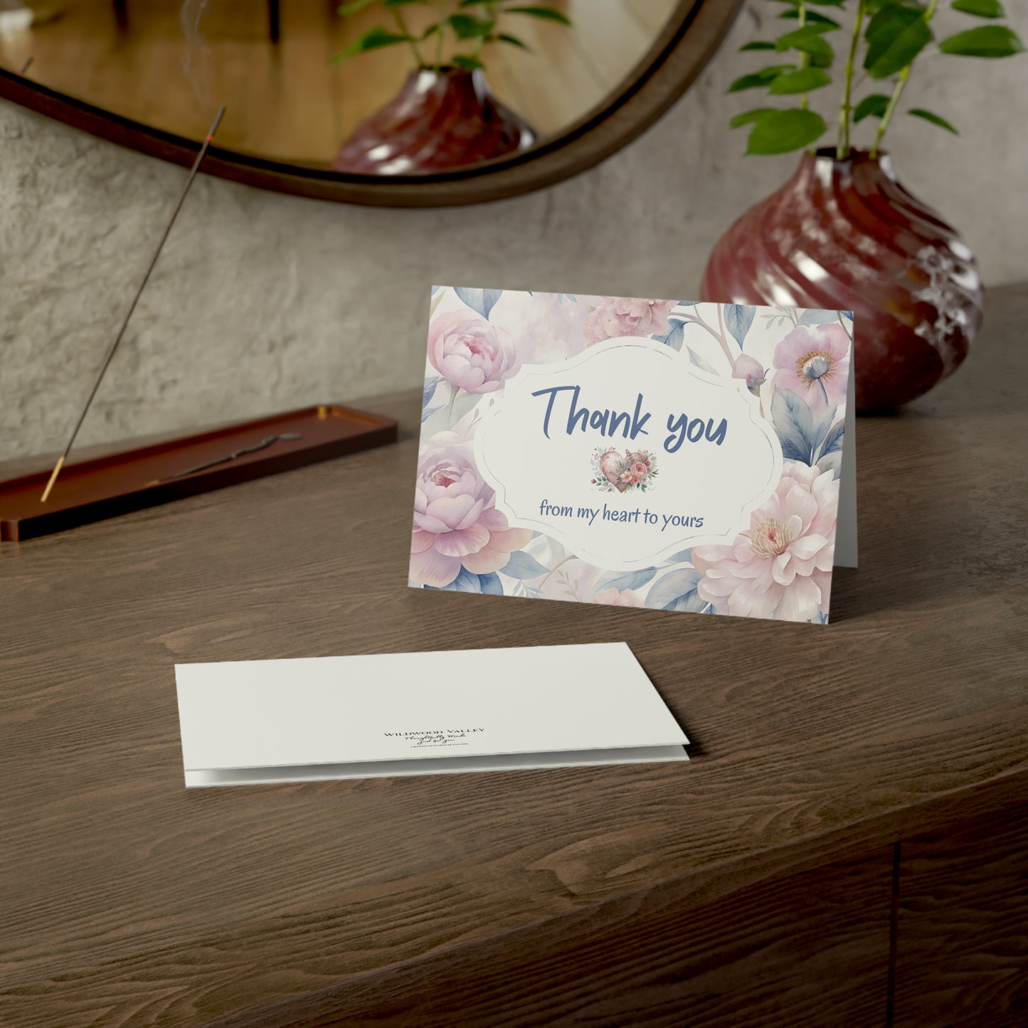 Thank You Floral Greeting Cards — Pack of 1 or 10