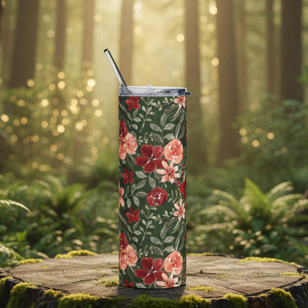 Forest Flowers 20oz Stainless Steel Tumbler